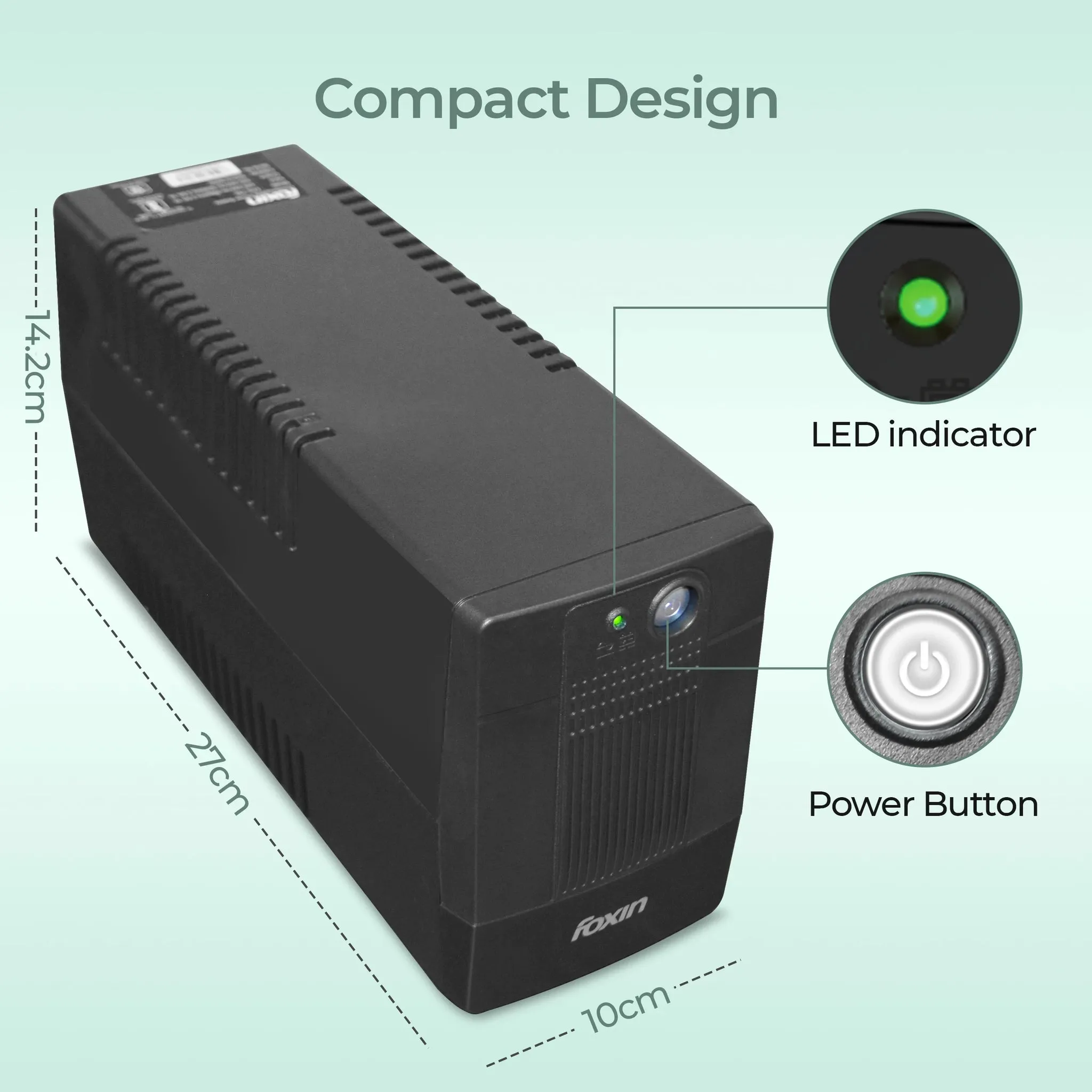 Foxin UPS 600VA FPS 755 (2+2 Warranty) view 5